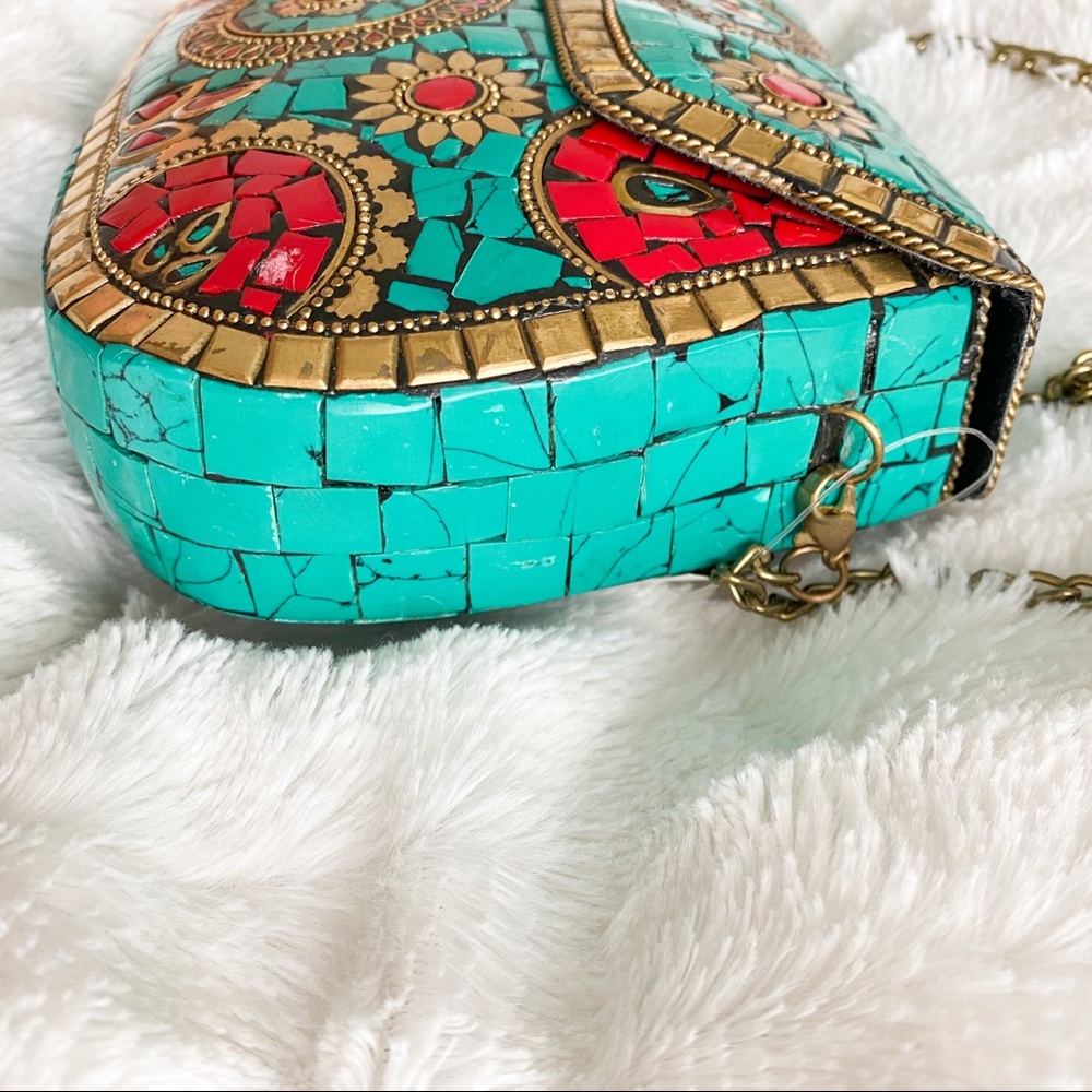 Anthropologie ANTIK KRAFT Metal Clutch Purse - Picture 5 of 13